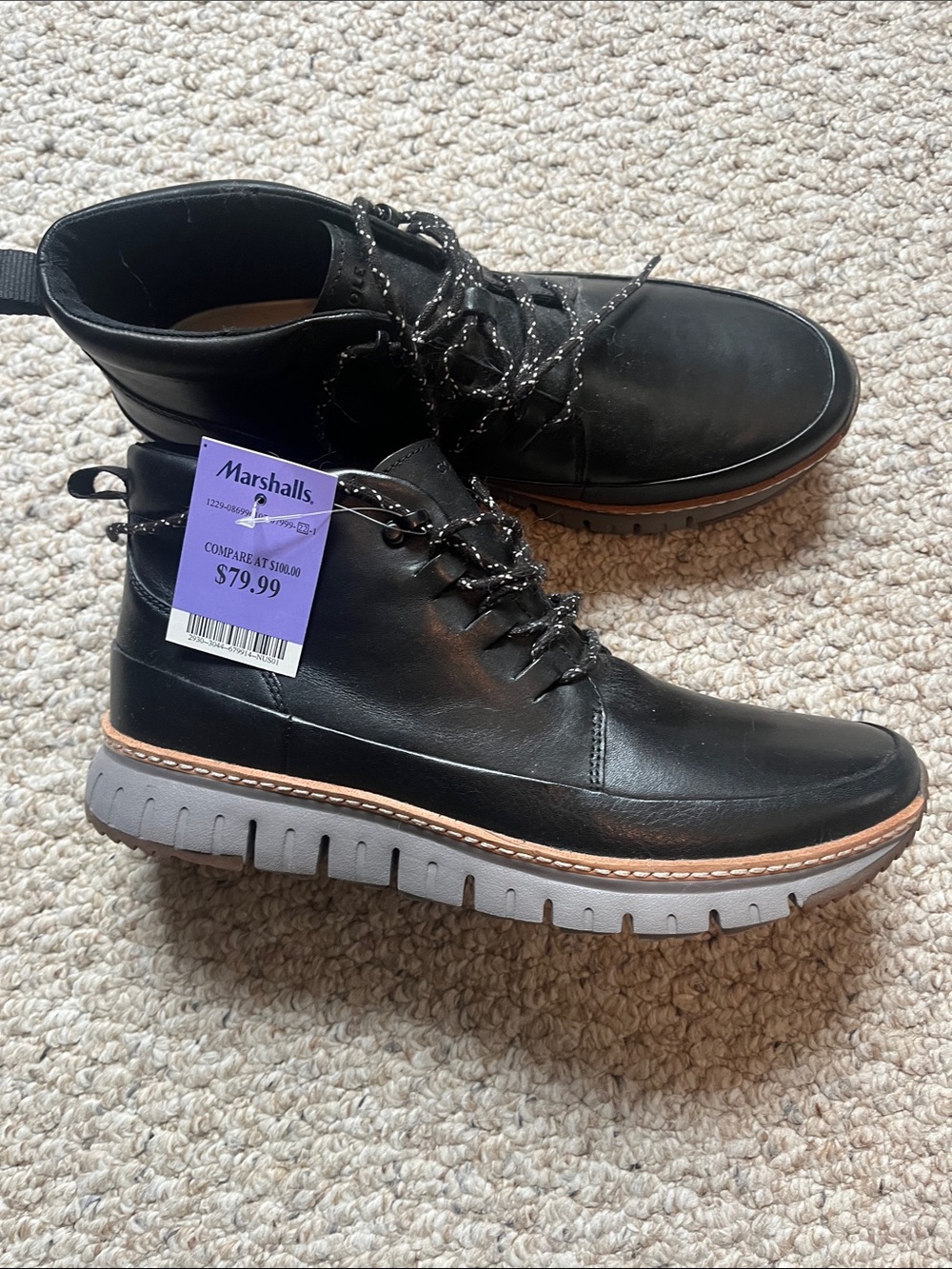 Cole Haan Men's Black Casual Lace-Up Ankle Boots